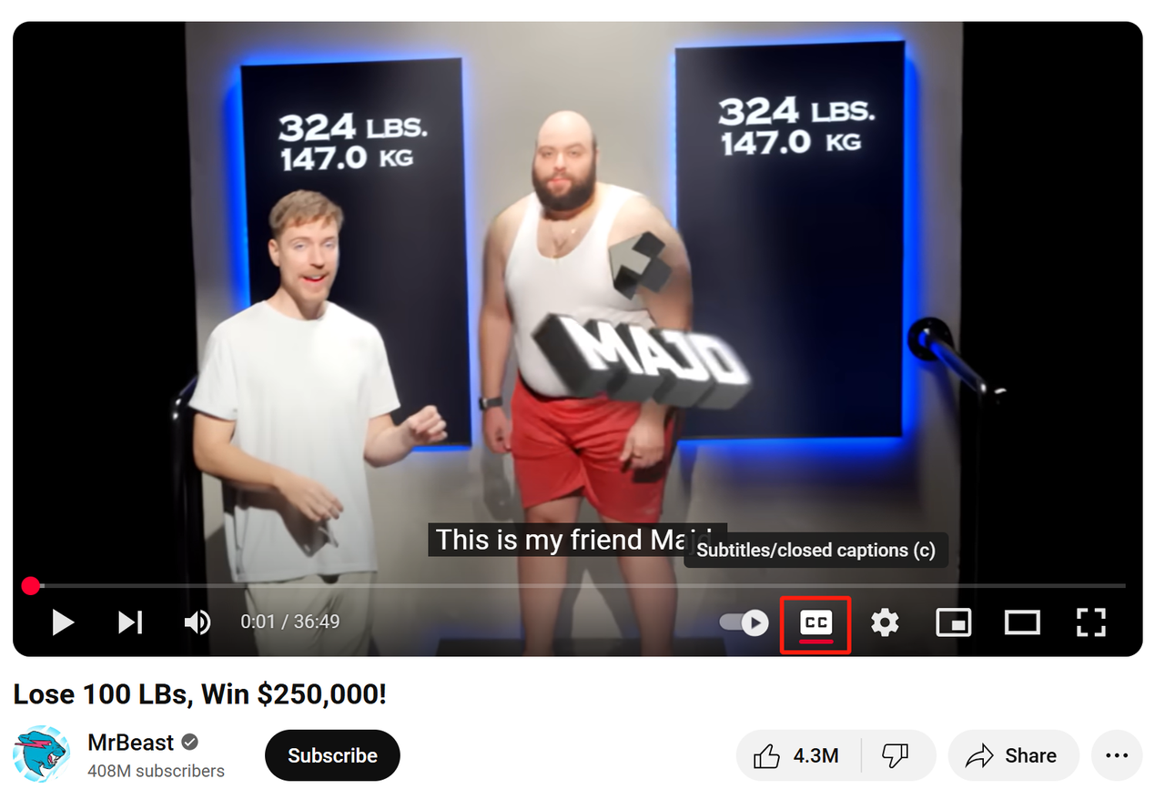 Mr. Beast with CC